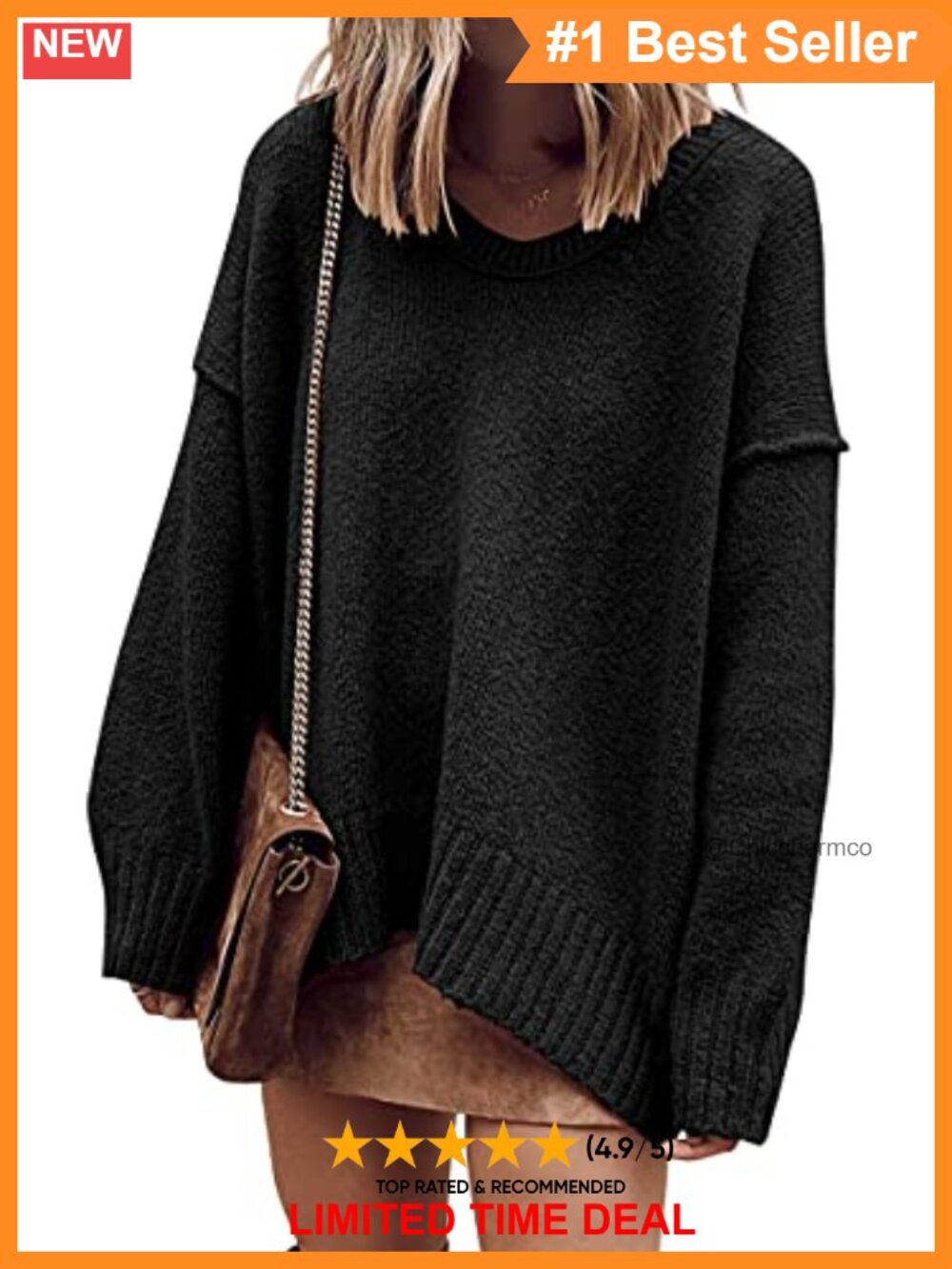 Oversized Scoop V Neck Batwing Sleeve Pullover Sweater